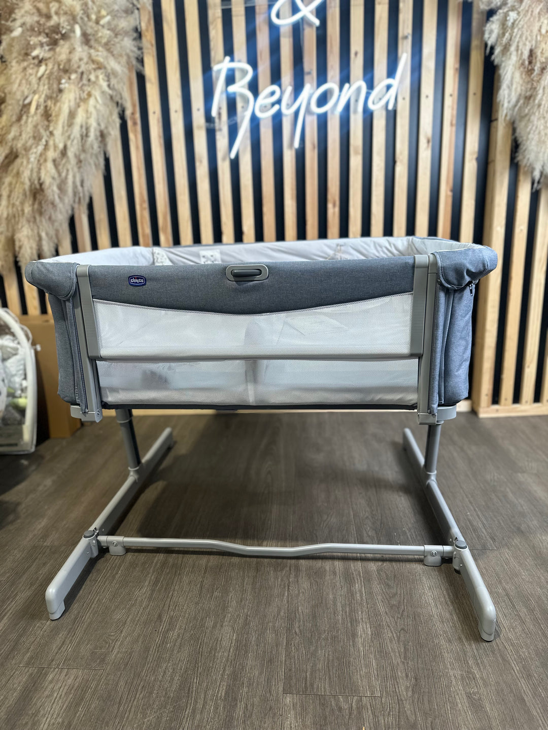 EX DISPLAY Chicco Next2Me Twins Bedside Crib - Magnet Grey