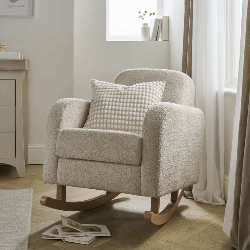 CuddleCo Etta Nursing Chair & Foot stool - Boucle Mushroom