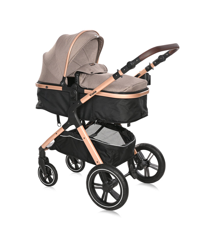 Lorelli Viola 3in1 Travel System Inc Spirit Car Seat - Beige/Gold