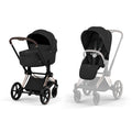 Cybex Priam Comfort Pushchair & Foldable Carrycot - Sepia Black/Rose Gold