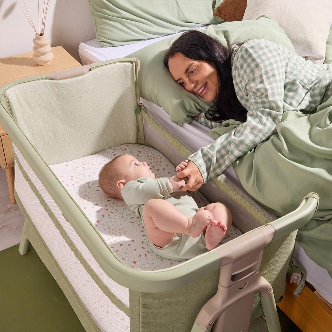 Tutti Bambini Cozee Zen Bedside Crib - Eucalyptus