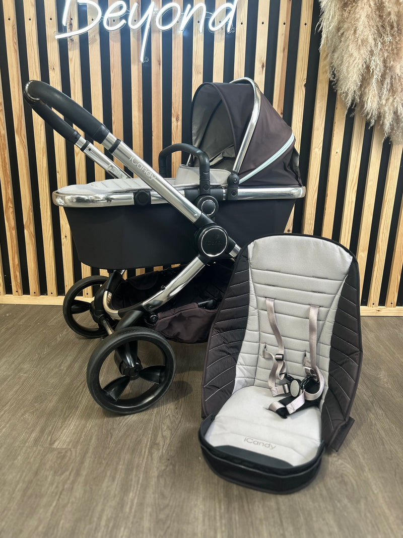 PRE LOVED iCandy Peach 5 2-in-1 Travel System - Beluga Grey