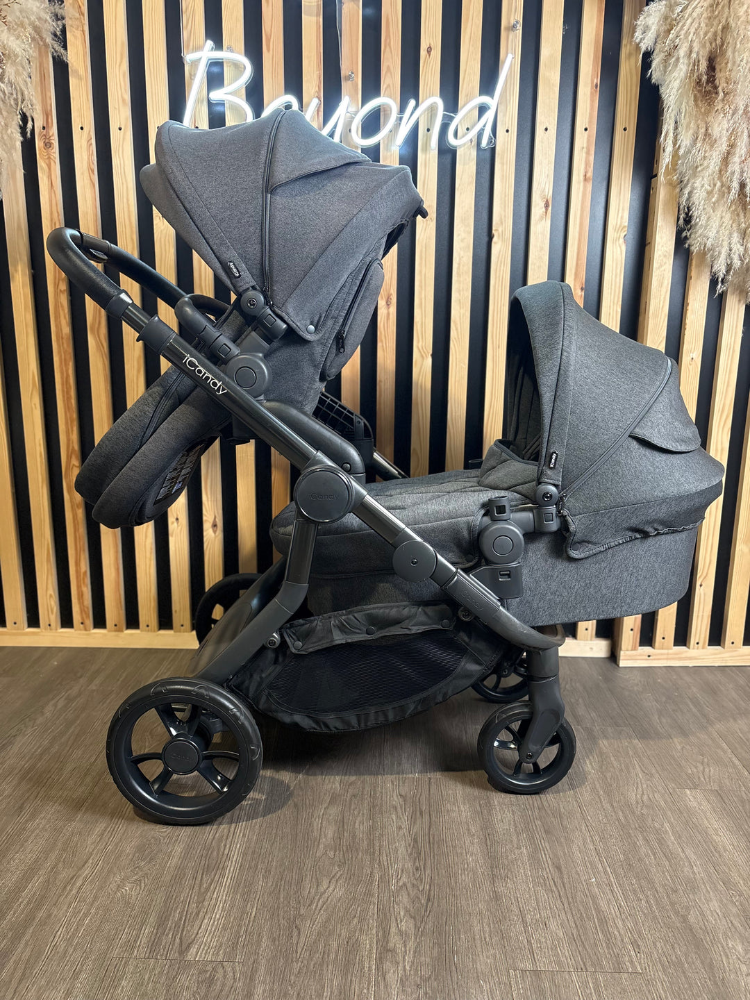 PRE LOVED iCandy Orange 3 Double Pushchair - Slate Grey Marl