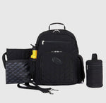 Inca Quilted Baby Changing Backpack - Quilted Black