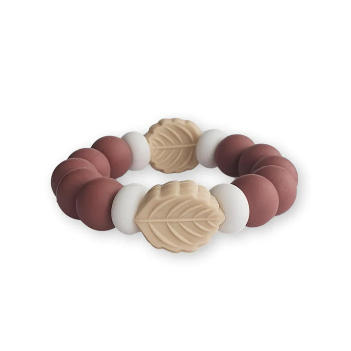 Chewies&More Silicone Leaf Teething Bangle - Blush