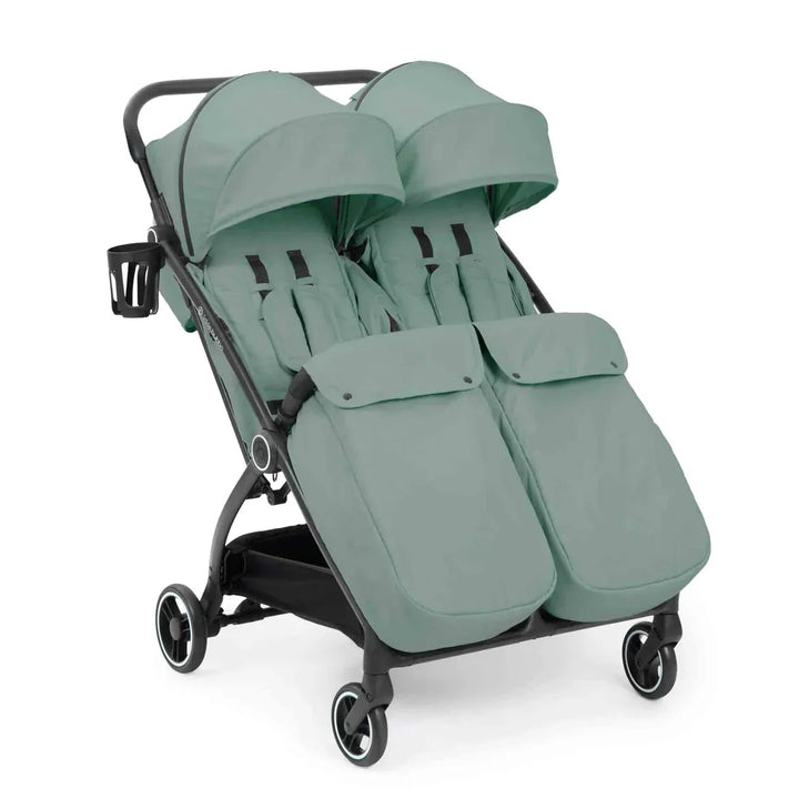 Ickle Bubba Aries Double Prime Autofold Stroller Bundle - Sage Green