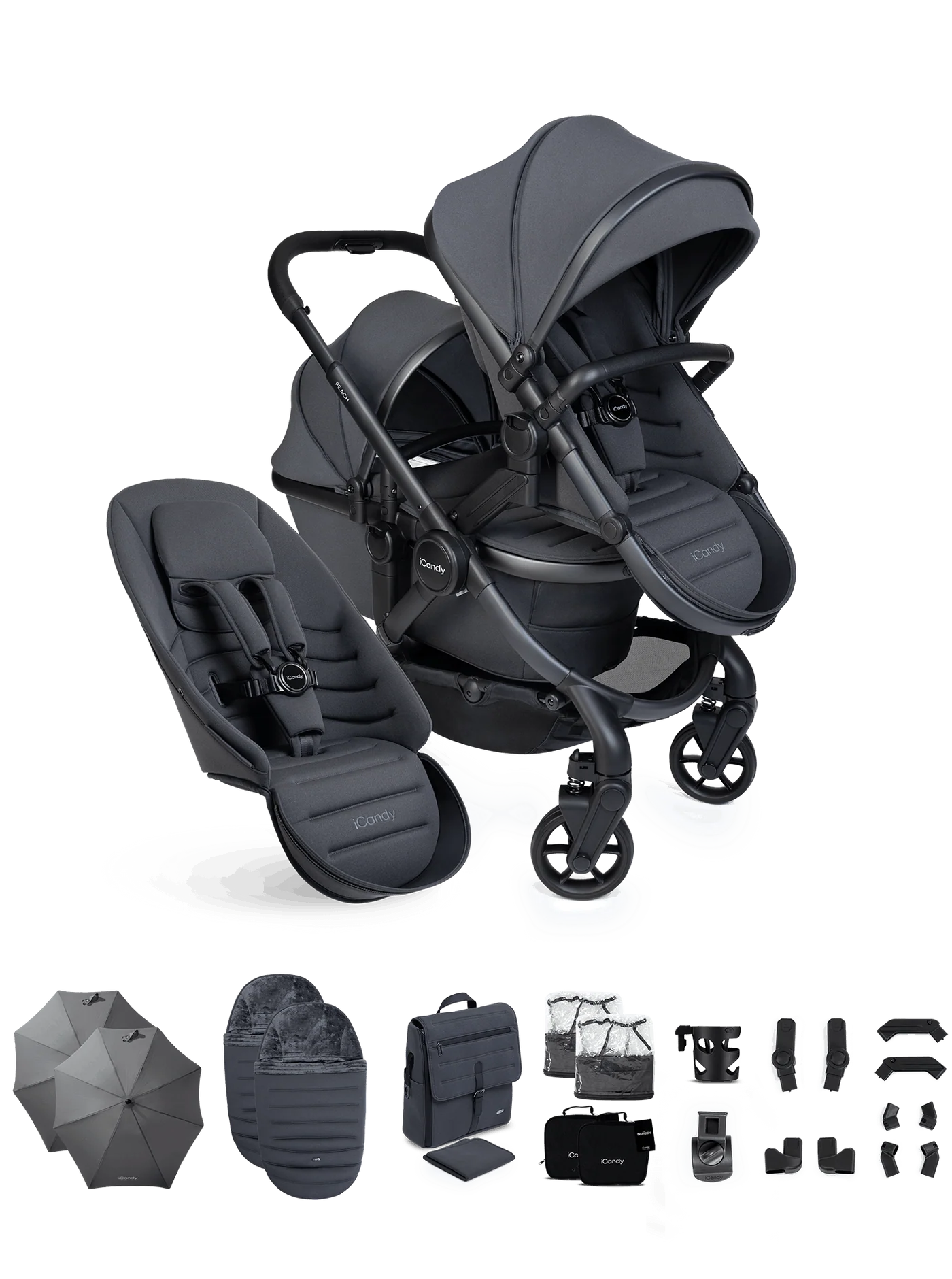 iCandy Peach 8 Double Complete Bundle - Grey