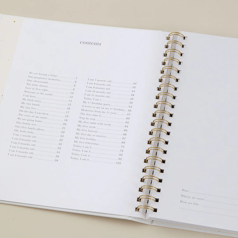 Blush & Gold My Baby Book - Baby Memory Book - Safari