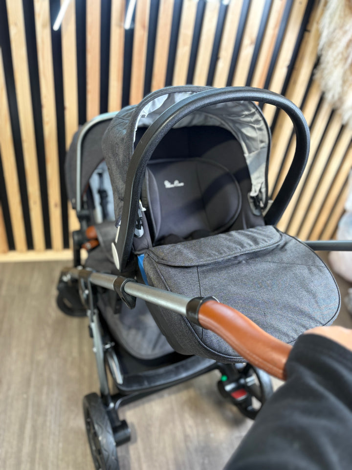 PRE LOVED Silver Cross Wave Double Travel System - Charcoal