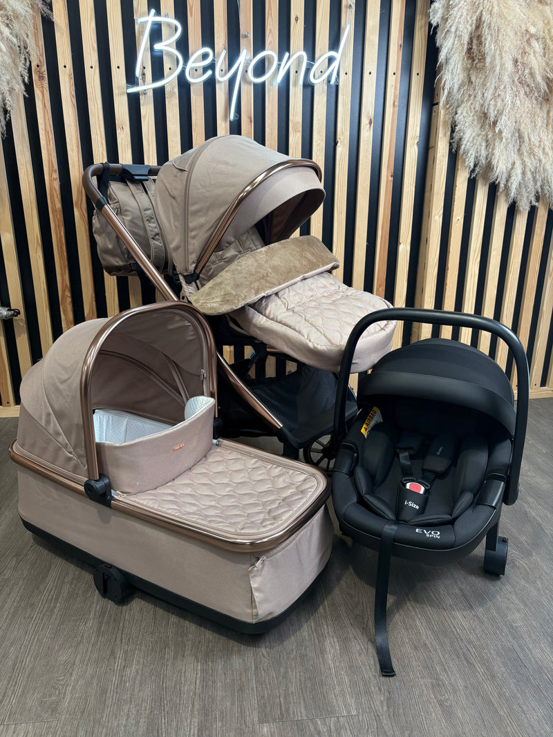 EX DISPLAY Mee-go Cocoon 3in1 Travel System - Toffee