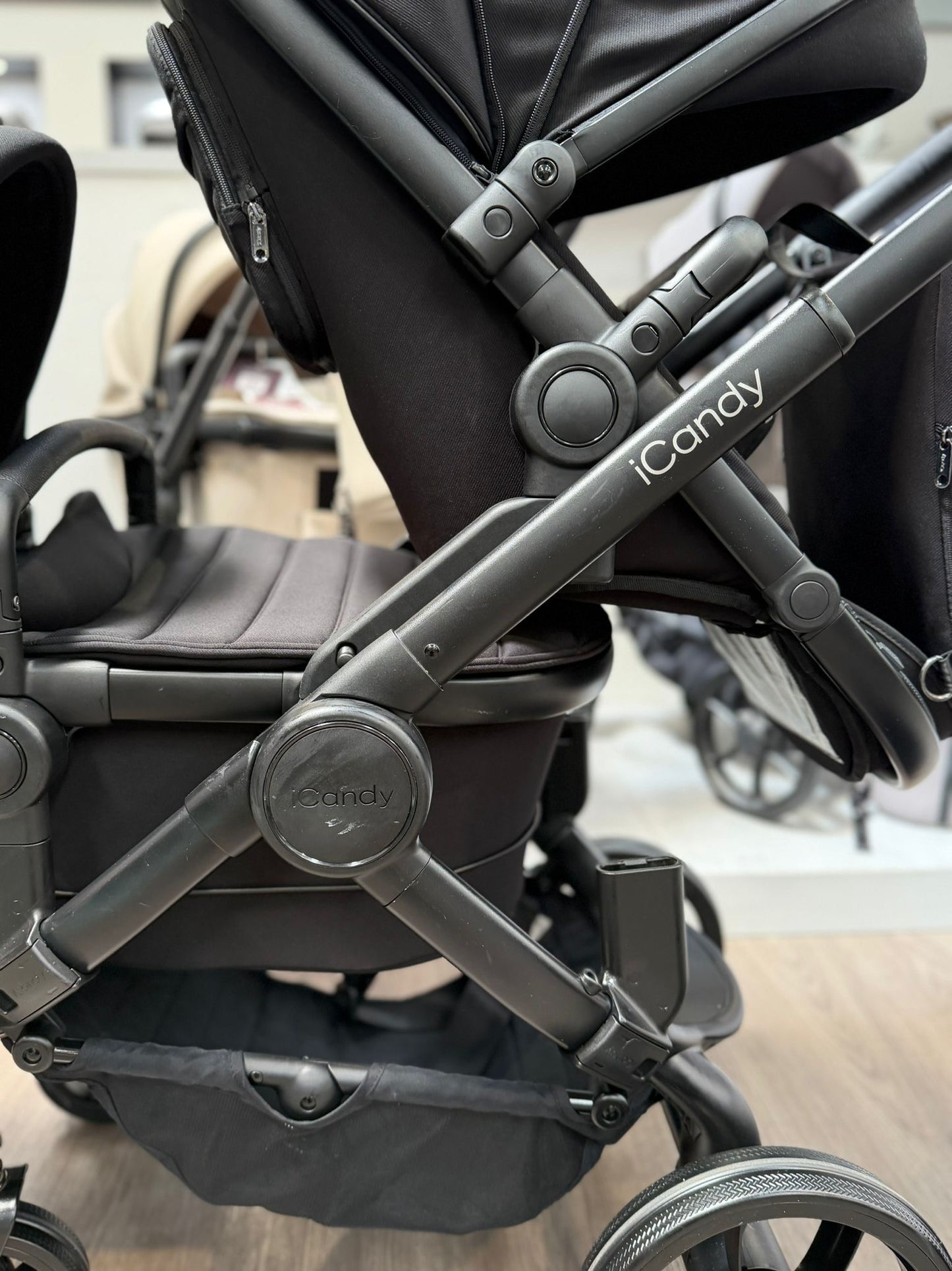 PRE LOVED iCandy Peach 7 Double Pushchair Bundle - Jet/Black