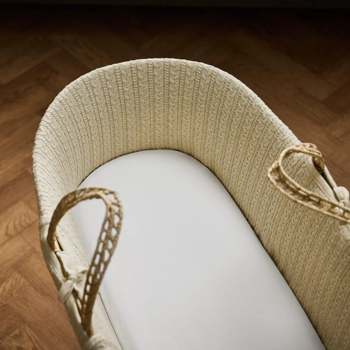 The Little Green Sheep Organic Moses Basket Fitted Sheets - White