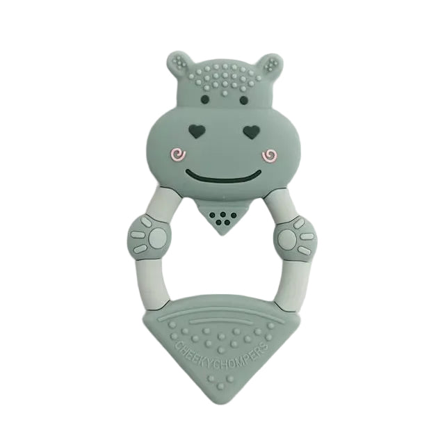 Cheeky Chompers Chewy Hippo Teething Gift Box - Sage