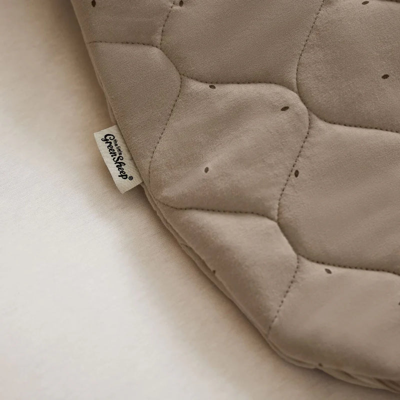 The Little Green Sheep Organic Quilted Baby Sleeping Bag - Truffle with Cocoa - 2.5 Tog