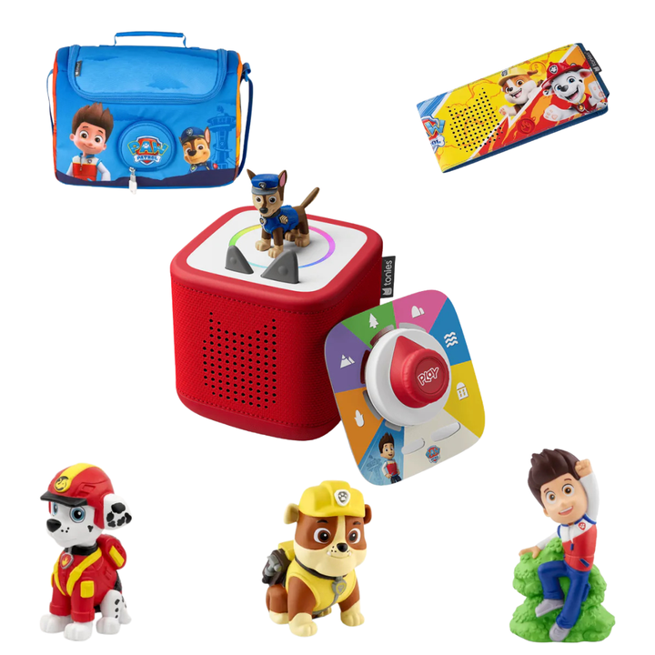 Tonies Paw Patrol Ultimate Bundle – Toniebox 2 + Jungle Pup Figures + Tonieplay Controller + Listen & Play Bag + Sleeve + Tonieplay: Adventure Bay Rescue Heroes
