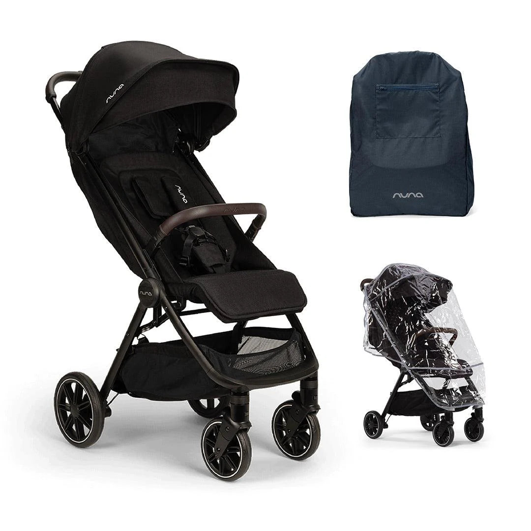 Nuna TRVL LX Compact Travel System Inc Lytl Folding Carrycot + Pipa Urbn - Caviar