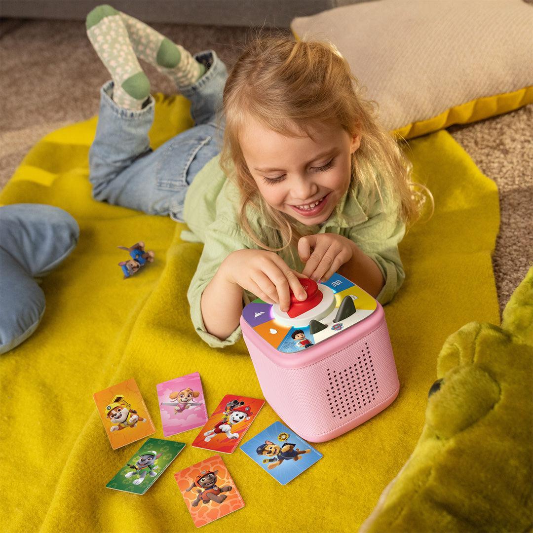 tonies Toniebox 2 Play Set with Paw Patrol Chase Tonie, Tonieplay Game & Tonieplay Controller - Cloud Pink
