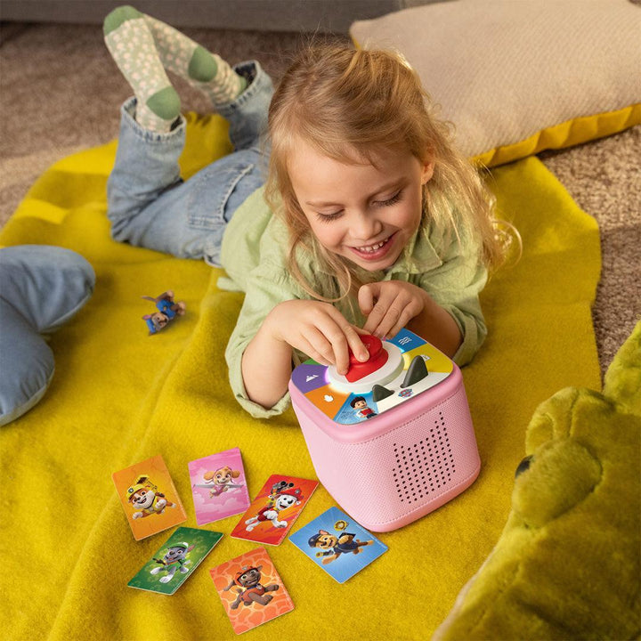 tonies Toniebox 2 Play Set with Paw Patrol Chase Tonie, Tonieplay Game & Tonieplay Controller - Cloud Pink