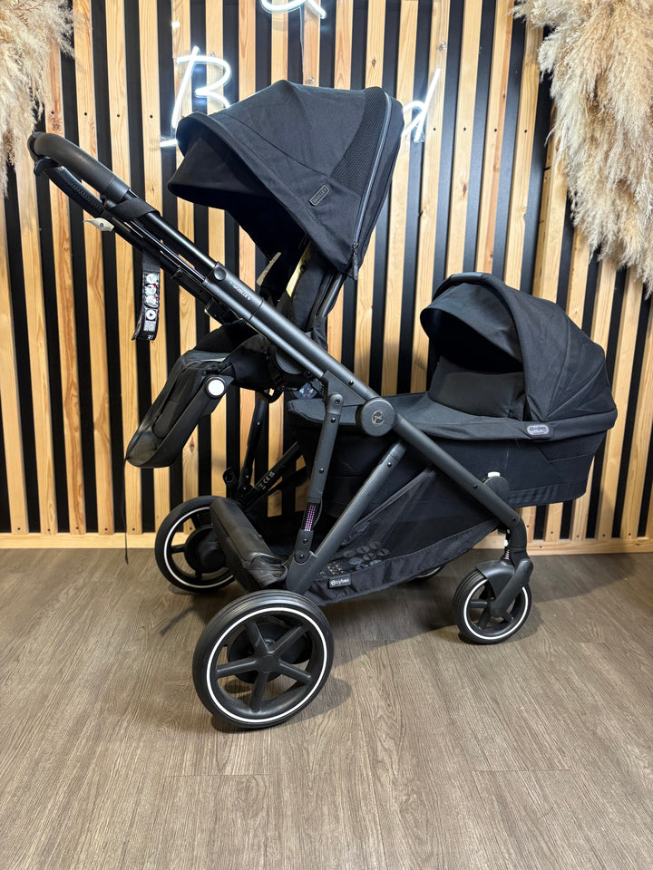 EX DISPLAY Cybex e-Gazelle Double Pushchair - Moon Black