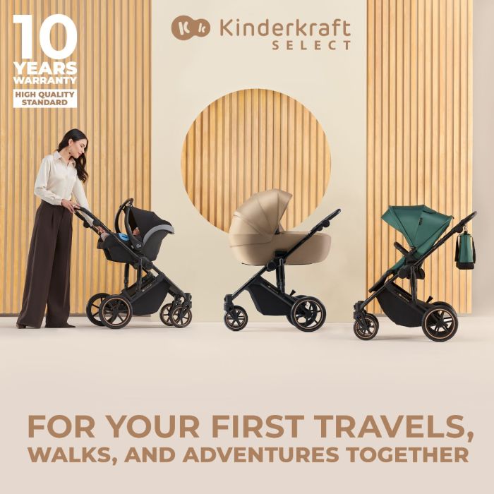 Kinderkraft 3in1 Travel System PRIME 2 (with MINK PRO R129 car seat) - Sandrose Beige