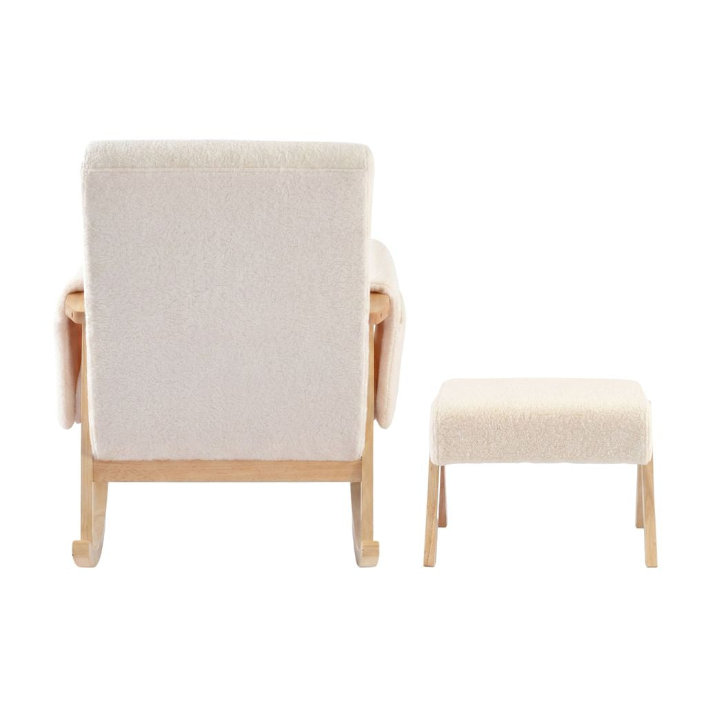 Bebe & Beyond Storyteller Nursing Chair & Stool – Off White Teddy Boucle