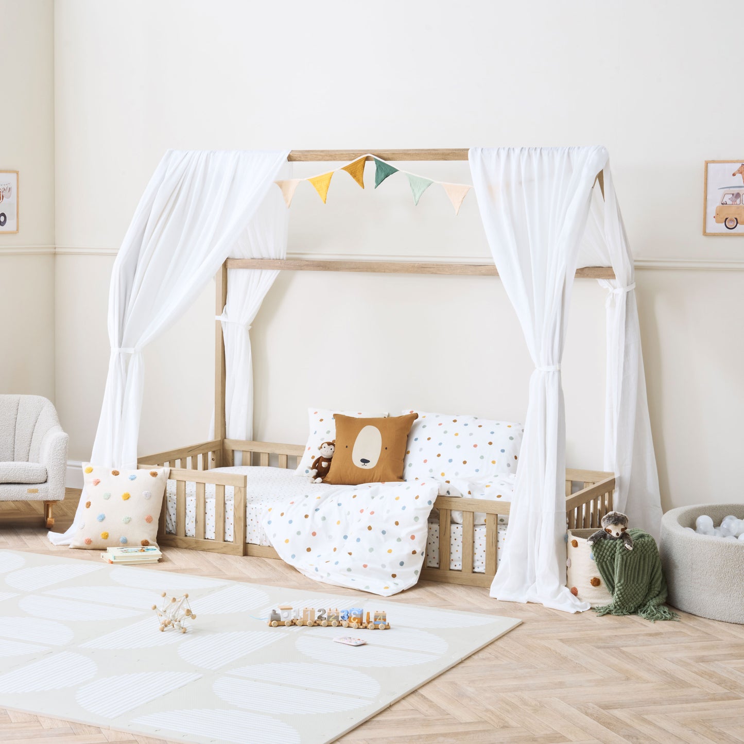 Tutti Bambini Casa Grande Montessori Toddler Floor Bed 90 x 200cm - Harvest Oak
