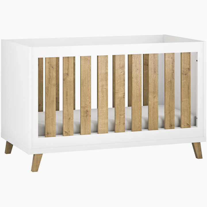 Little Acorns Siriana Cot Bed - White/Oak