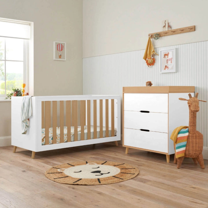 Tutti Bambini Fika 2 Piece Room Set - White/Light Oak