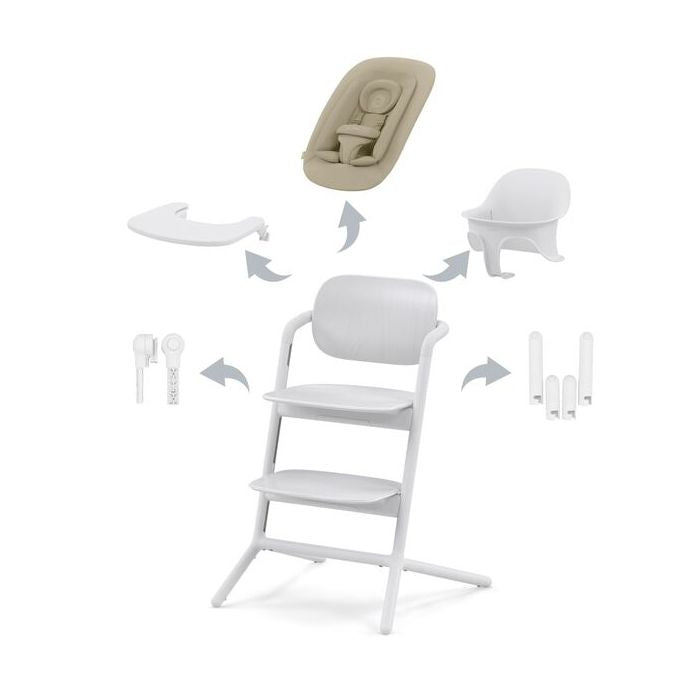 Cybex Lemo 4in1 Highchair Bundle - All White