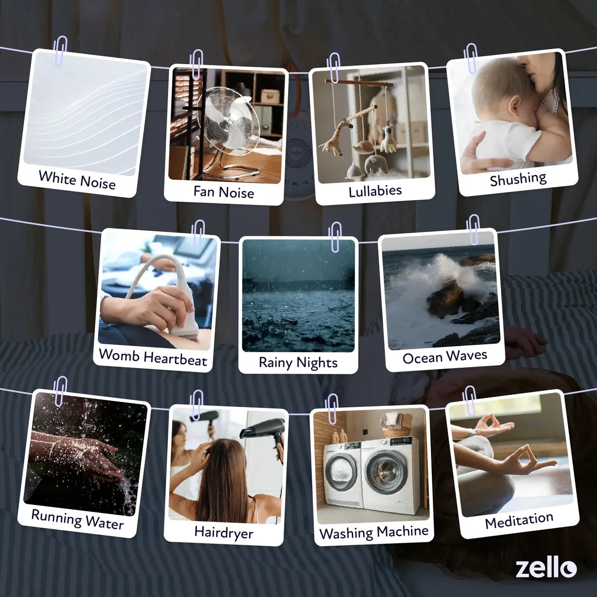 Zello Portable Pro White Noise Machine & Night Light