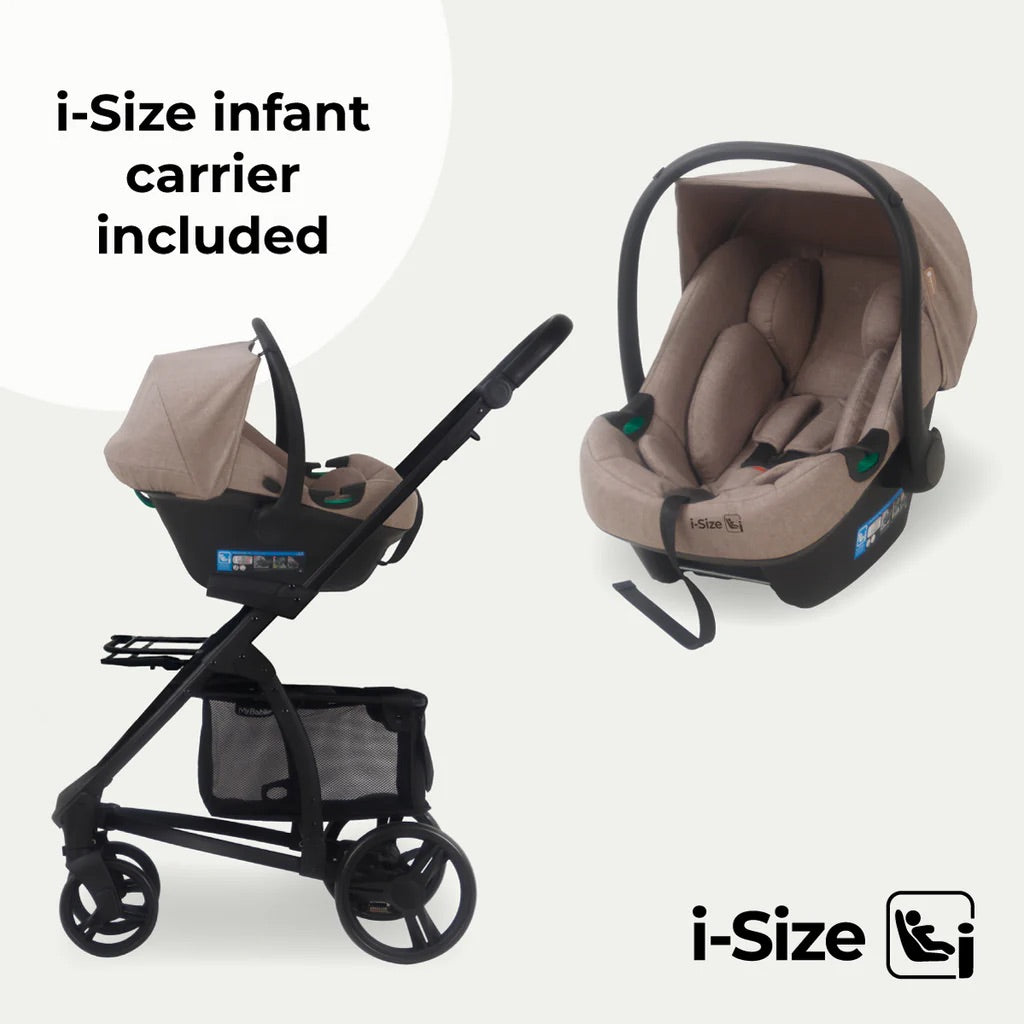 My Babiie MB200i 3-in-1 Travel System with i-Size Car Seat - Mink