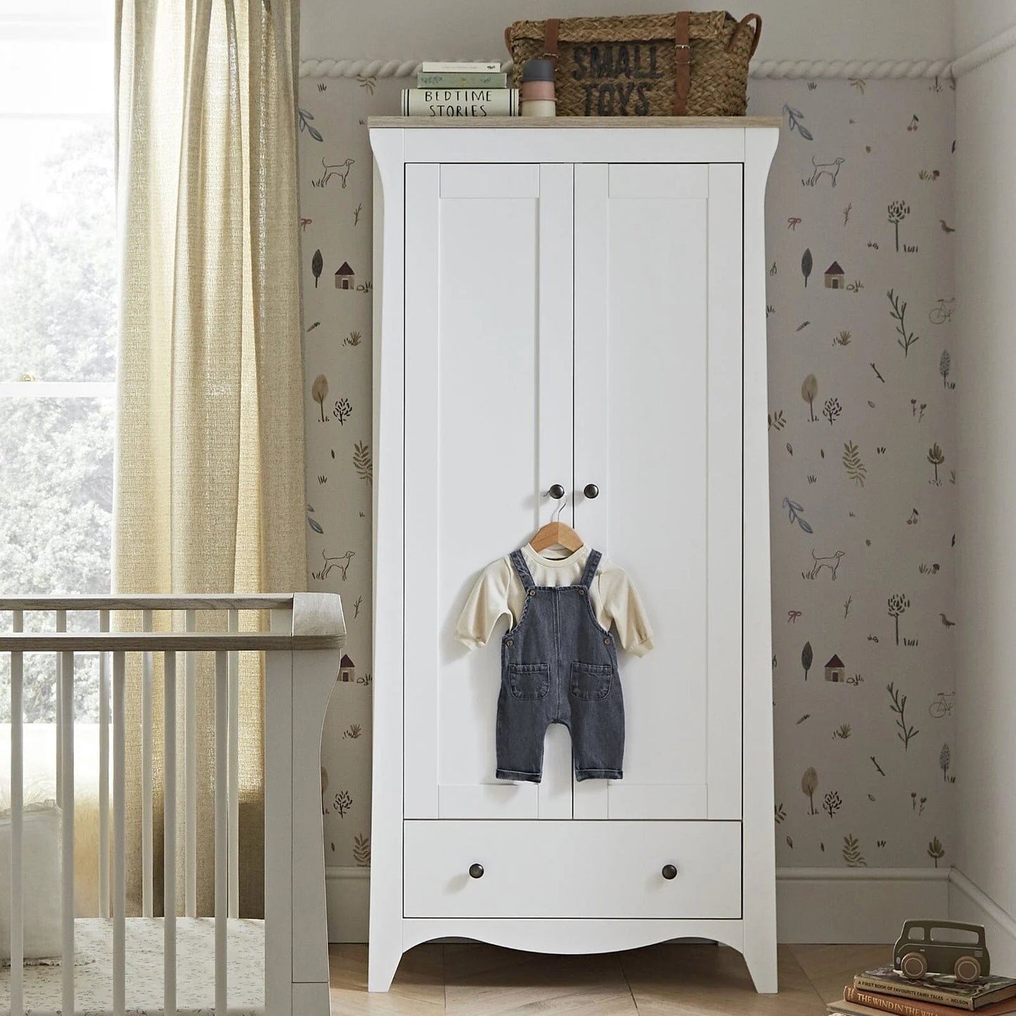 CuddleCo Clara 3 Piece Nursery Furniture Set  - White & Ash