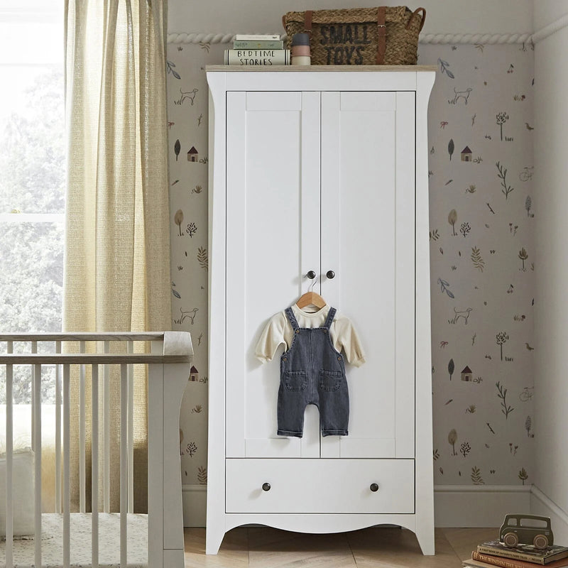 CuddleCo Clara 3 Piece Nursery Furniture Set  - White & Ash