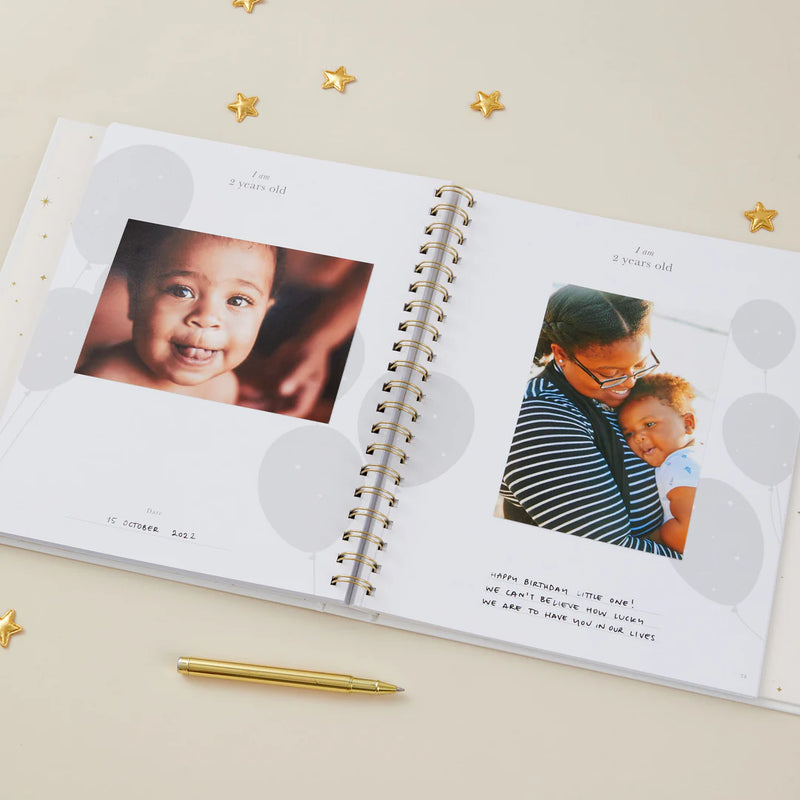 Blush & Gold My Baby Book - Baby Memory Book - Safari