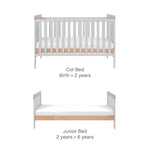 Tutti Bambini Rio Cot Bed, Changer and Mattress – Dove Grey/Oak