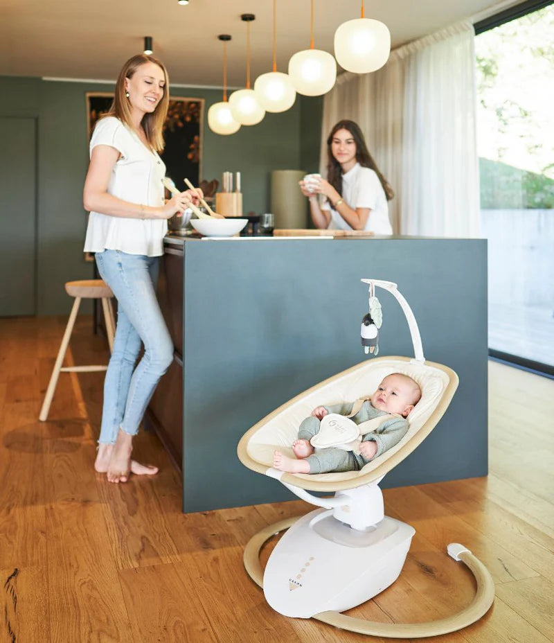 Babymoov Swoon Hoop Multi motion Baby Swing with Audio - Natural/Ecru