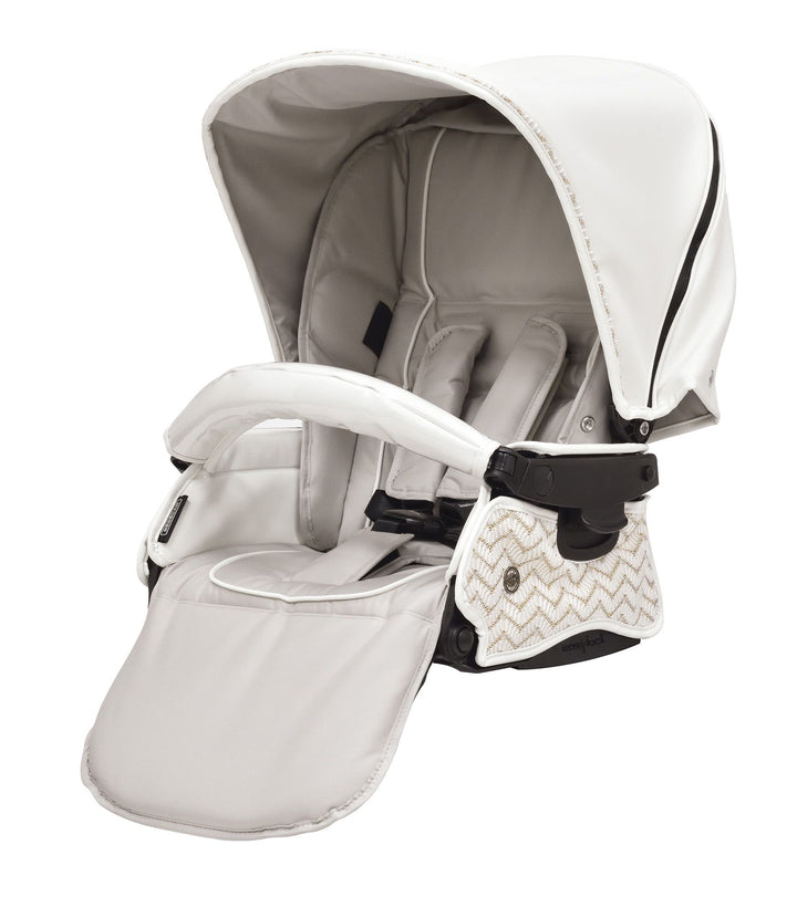 Bebecar Prive Stylo Class+ Travel System Inc I Size Car Seat + Raincover & FREE Changing Bag - Woven White