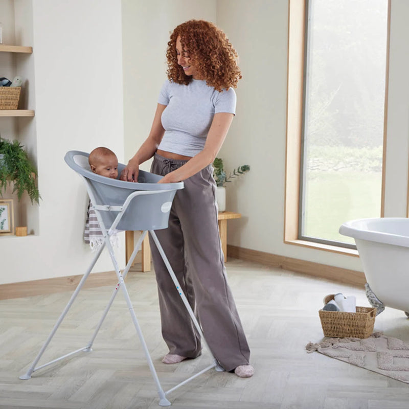 Shnuggle Baby Bath Pebble Grey & Foldable Stand Bundle