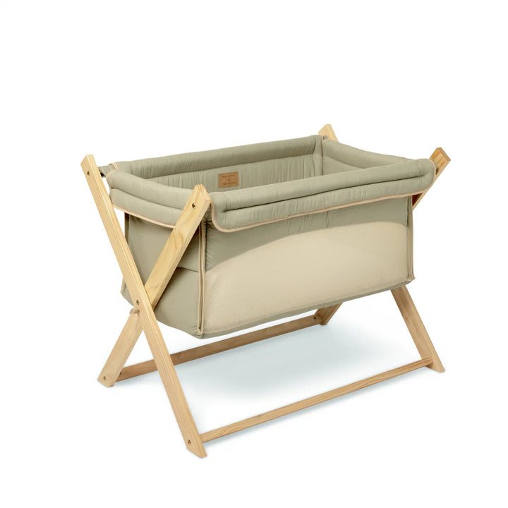 Clair De Lune Organic Folding Crib - Sage Green