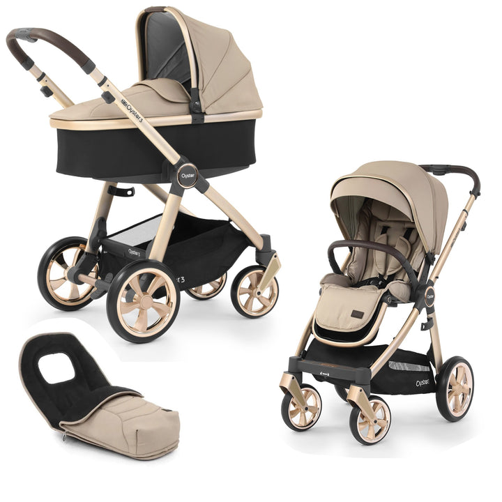 OPEN BOX Babystyle Oyster3 Pram, Pushchair & Footmuff - Champagne