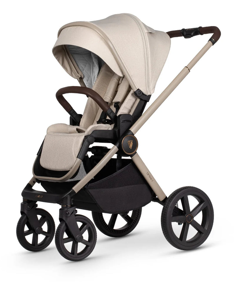 Venicci Upline2 Pushchair, Carrycot + Accessories Travel System Bundle - Stone Beige