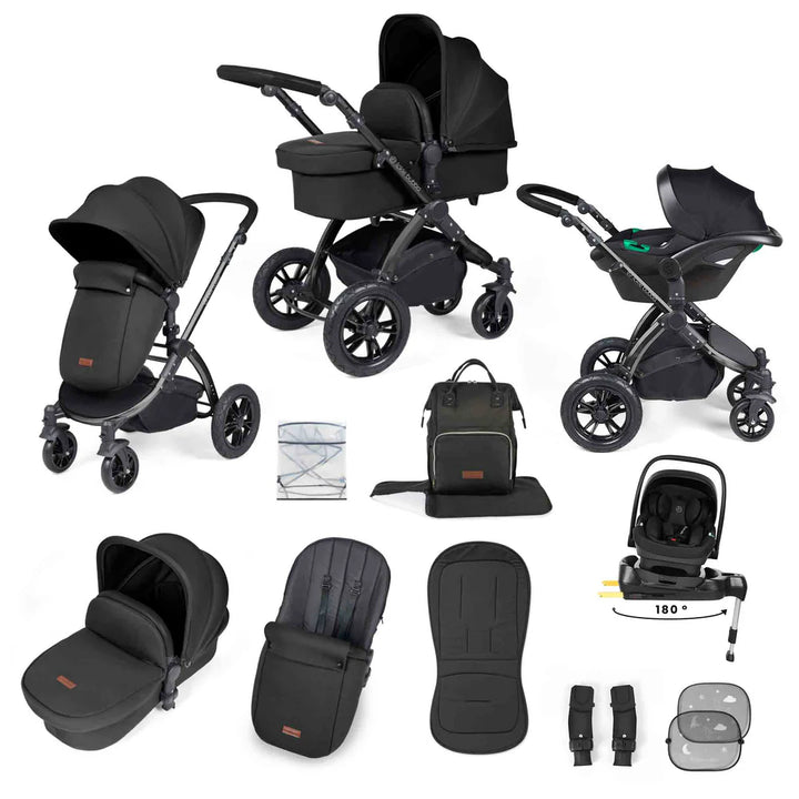 Ickle Bubba Stomp Luxe 12 Piece Travel System Inc I-Size Nimbus Spin Car Seat + Isofix Base