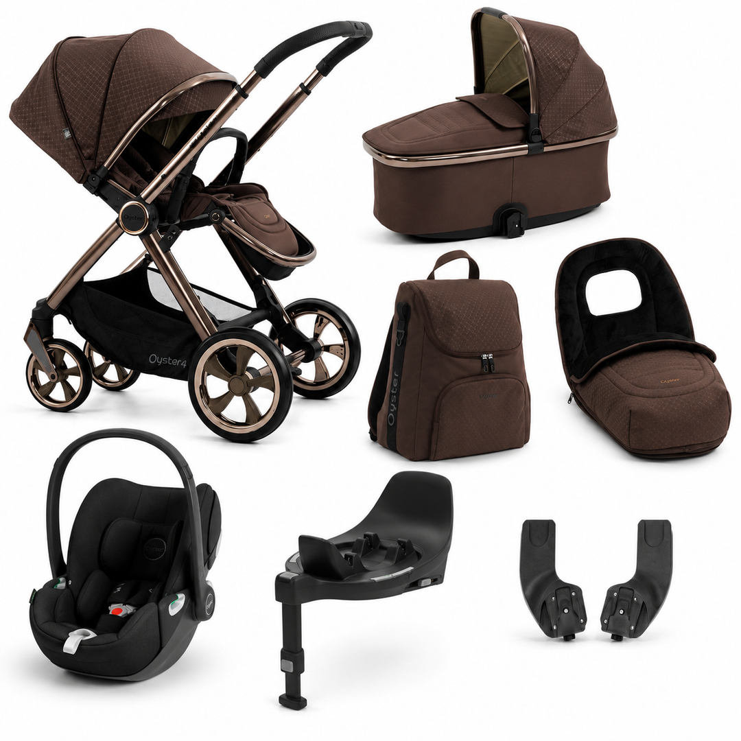 Oyster4 Luxury Travel System Bundle Inc Cybex Cloud T + 360 Base AINR Exclusive - Brown Raven