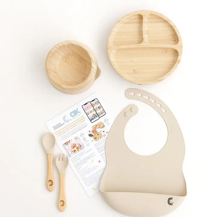 Cheeky Chompers Bamboo Weaning Set - Sand