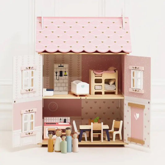 Le Toy Van Roseheart Wooden Dolls House, Furniture and Family