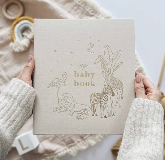 Blush & Gold My Baby Book - Baby Memory Book - Safari