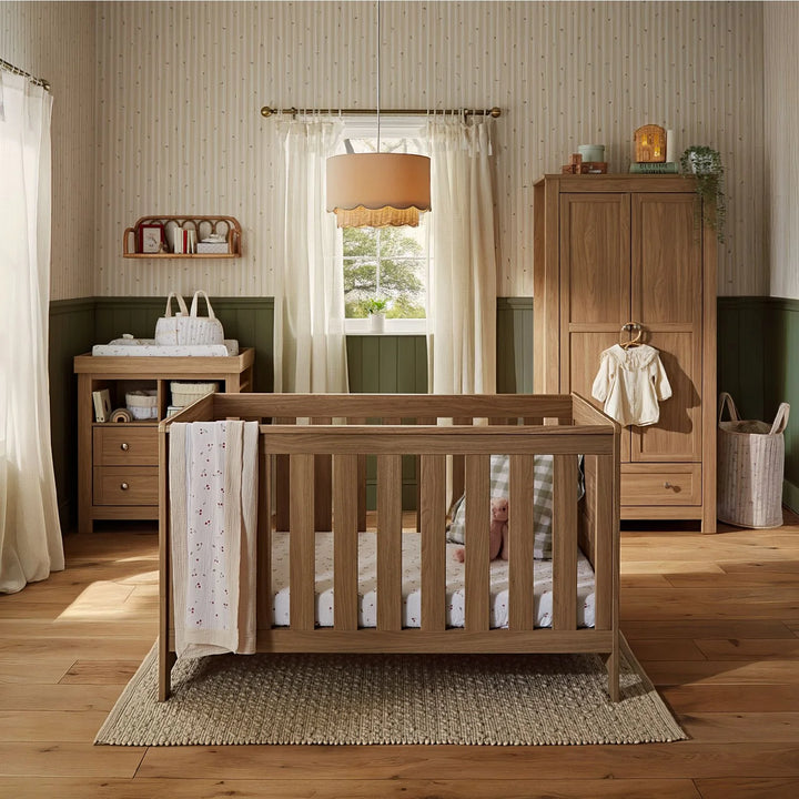 CuddleCo Burford Cot Bed - Oak