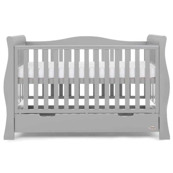 Obaby Stamford Luxe Sleigh Cot Bed – Warm Grey