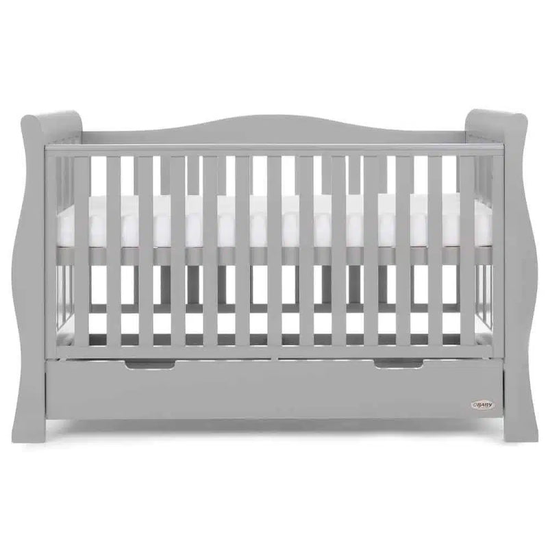 Obaby Stamford Luxe Sleigh Cot Bed – Warm Grey