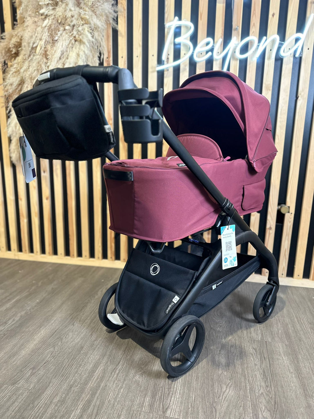 EX DISPLAY Bugaboo Dragonfly Pram, Pushchair + Accessories - Dark Cherry